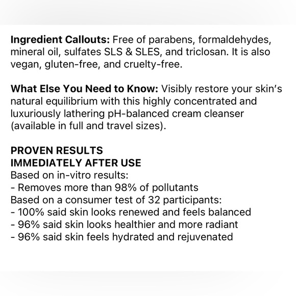 💦 HOURGLASS Equilibrium"™ Rebalancing Cream Cleanser - Picture 6 of 8